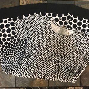 LulaRoe Amelia Size Small, Black and White+Pockets